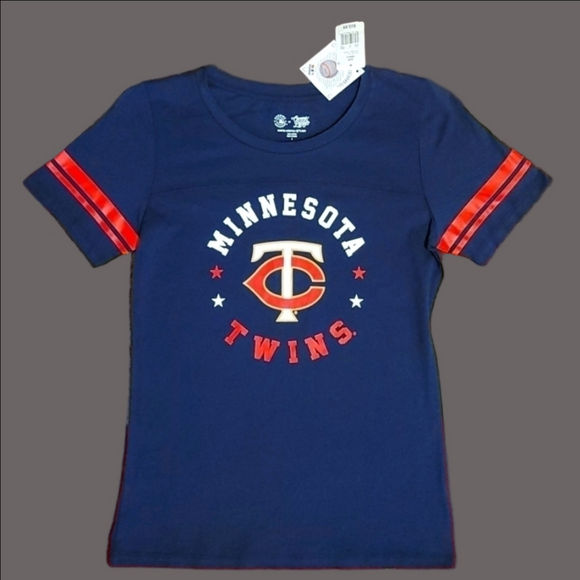 𝅺MINNESOTA Twins Women's Small T Shirt. Merchandise. Baseball Red Navy - Picture 1 of 5
